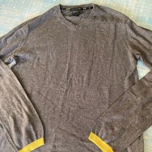 Grey and yellow medium Armani exchange sweater